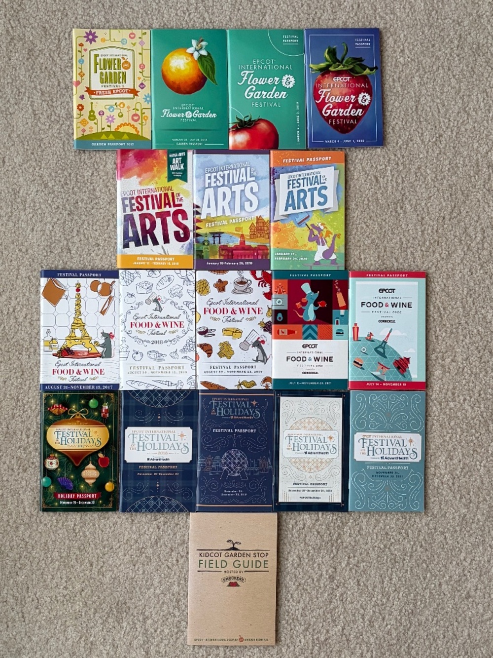 Disney World EPCOT Festival Passport Booklets Set 18 2017-2022
